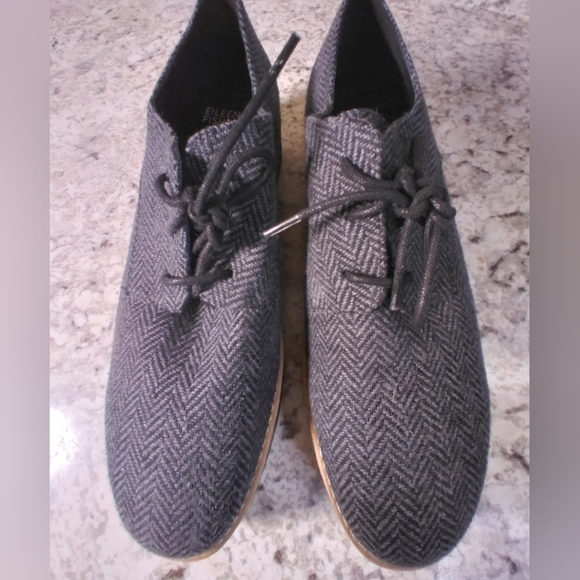 Eileen Fisher Platform Lace Up Oxfords Gray Size 9 - Picture 5 of 8